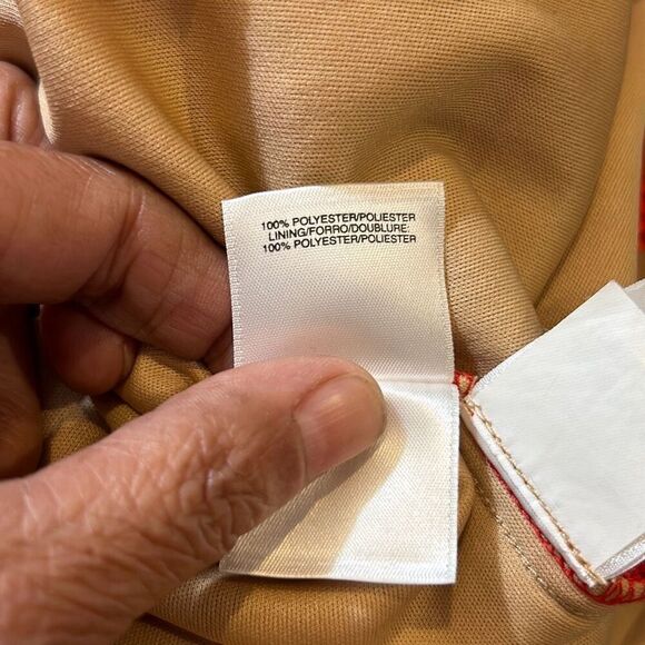 #450 black label Evan Picone, immediately orange/nude Lacey fit and flare size 4 - Picture 12 of 13